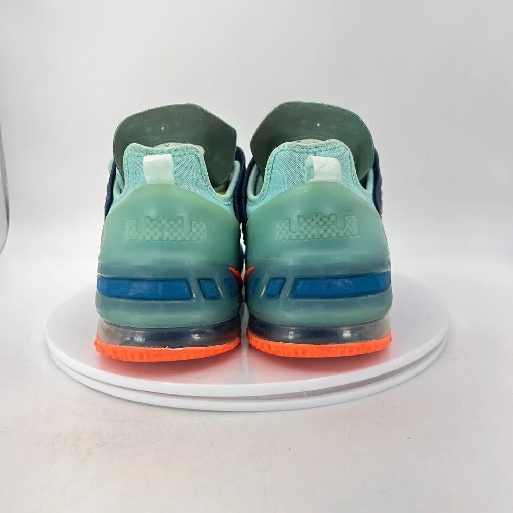 Nike Lebron XVIII 18 Youth Size 7Y CW2760 300 Green Abyss Red Basketball Shoes - Picture 6 of 14
